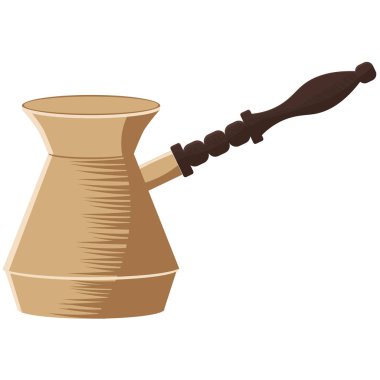 Brown Türk kahvesiyle anahat tarzında yapılmış. Vektör çizim.