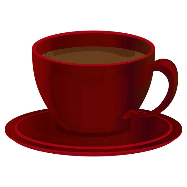 Uma chávena de café vermelha. Ilustração vetorial . — Vetor de Stock