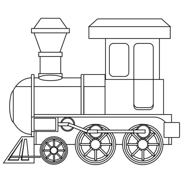Imagen para colorear del tren. Ilustración vectorial sobre el tema de las técnicas de pintura. — Vector de stock