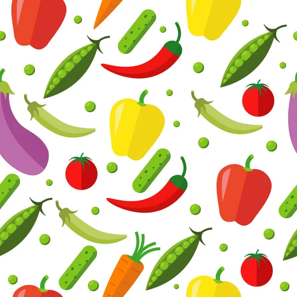 Padrão Sem Costura Legumes Ilustração Vetorial Sobre Tema Alimentação — Vetor de Stock