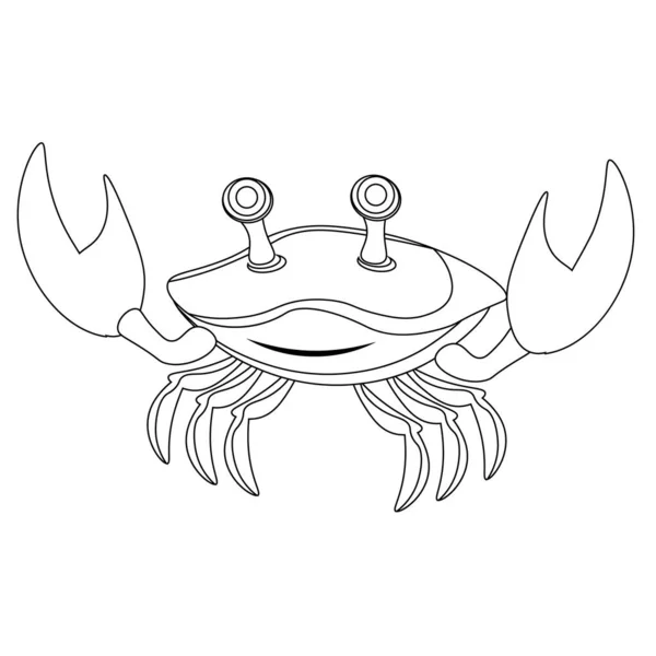 Livre Coloriage Drôle Crabe Pour Adultes Enfants Illustration Vectorielle Sur — Image vectorielle