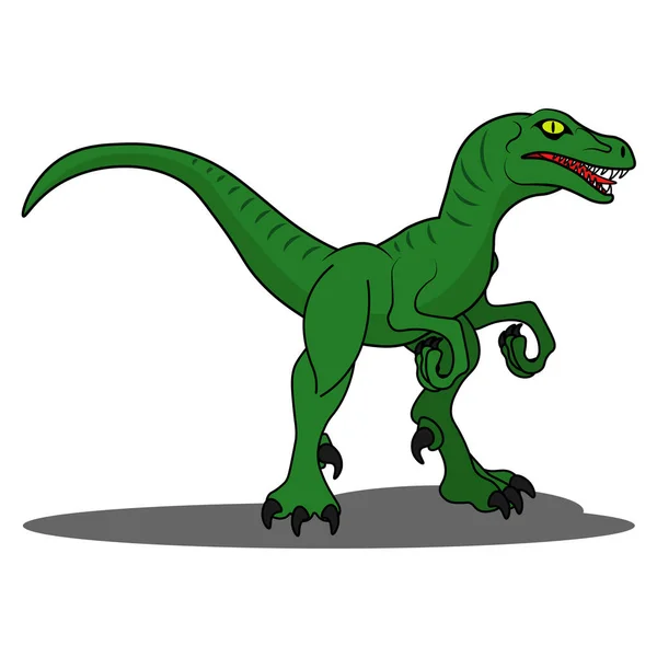 Dinossauro Raptor Ilustração Vetorial Sobre Tema Arqueologia Dinossauros Fundo Isolado — Vetor de Stock