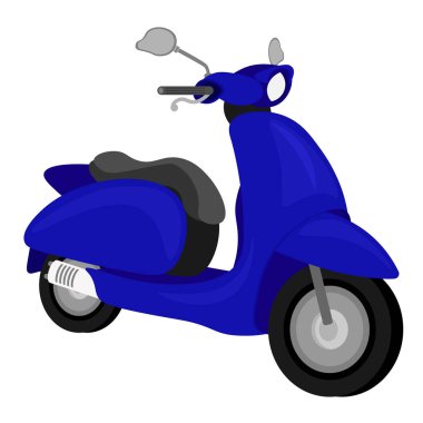 Şirin vektör scooter. Ulaşım temasında beyaz bir arkaplan üzerine resim.