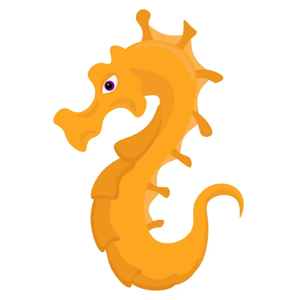 Seahorse Dibujo Vector Aislado Sobre Fondo Blanco Ilustración Plana Dibujos — Vector de stock