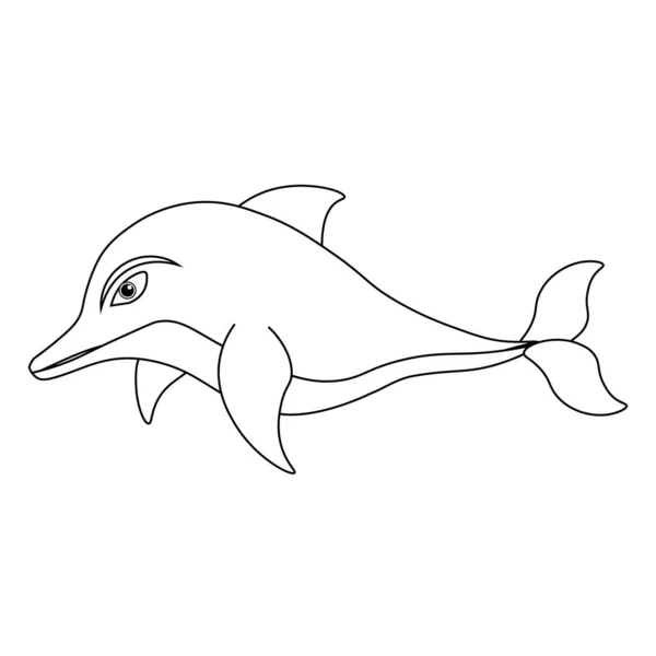 Vektorové Zbarvení Delfínů Obyvatelé Moře Pro Dekoraci — Stockový vektor