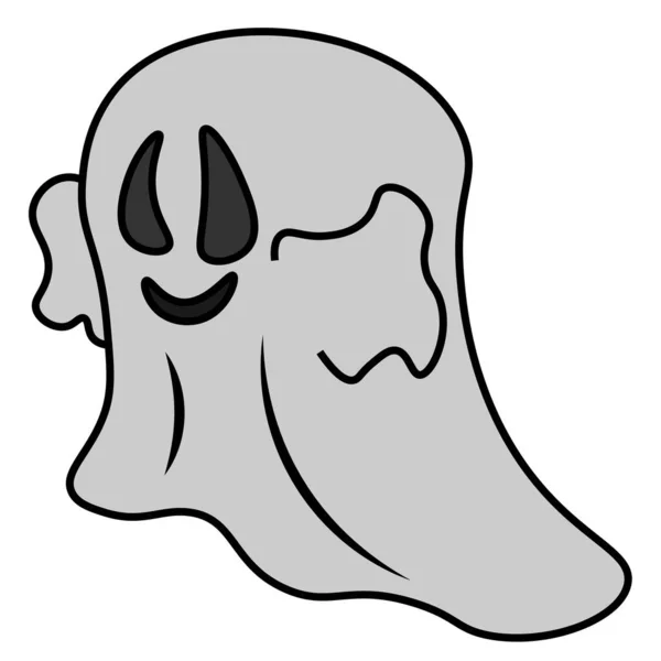 Dobrý Zábavný Duchovní Halloween Vektorová Ilustrace Téma Dovolené Bílém Izolovaném — Stockový vektor
