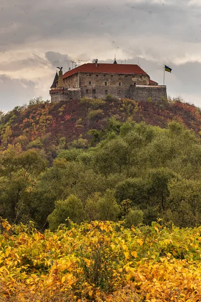 Castillo Palanok Castillo Mukachevo Ucrania Hermoso Paisaje Con Castillo Medieval — Foto de Stock