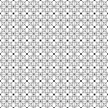 Şık siyah beyaz tek renkli geometrik grafik desen vektör çizim