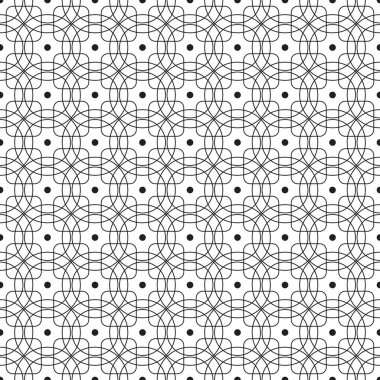 Şık siyah beyaz tek renkli geometrik grafik desen vektör çizim