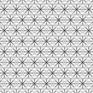 Şık siyah beyaz tek renkli geometrik grafik desen vektör çizim