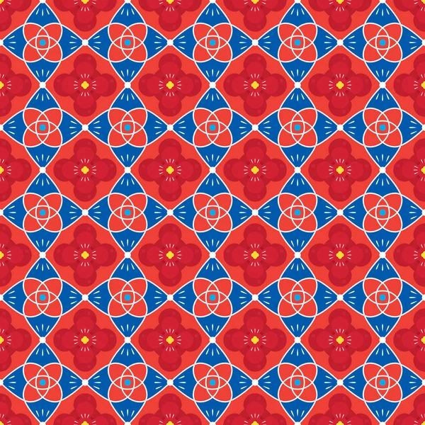 Fleurs de tradition colorées Motif sans couture Fond Illustration vectorielle — Image vectorielle