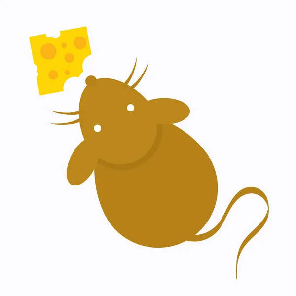 Souris Rat Vue Supérieure Avec Illustration Vectorielle Bande Dessinée Butte — Image vectorielle