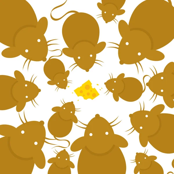 Top View Rato Rato Com Amendoim Butte Cartoon Vector Ilustração — Vetor de Stock