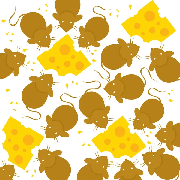 Top View Rato Rato Com Amendoim Butte Cartoon Vector Ilustração — Vetor de Stock