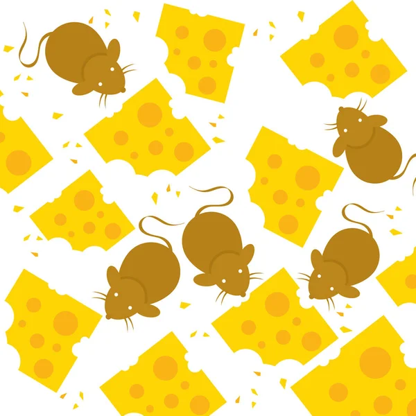 Von Oben Mäuse Oder Ratte Mit Erdnussbutte Cartoon Vektor Illustration — Stockvektor