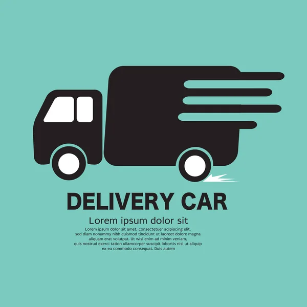 Delivery Truck Black Icon Symbol Vector Illustration — Stock Vector