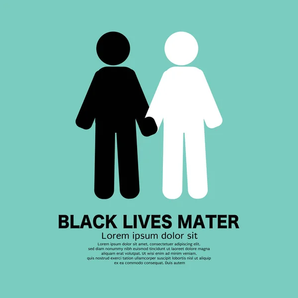 ブラックシンボルホワイトの人々は人種差別と戦うために黒の人々と手を振るベクトルイラスト — ストックベクタ