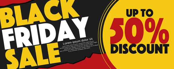 Black Friday Percent Discount Sale Banner Vector Illustration — Stock Vector