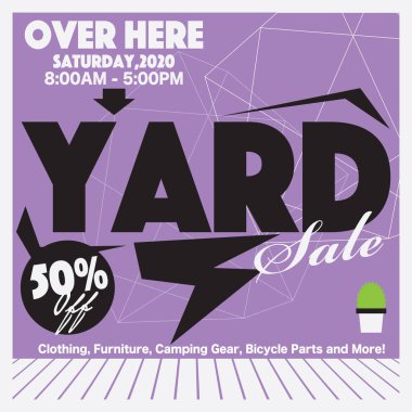 Yüzde 50 Avlu Satış Kampanyası Satış Sancakları, Sürüş Satış Konsepti İllüstrasyonu.