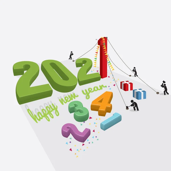 Human Constructing New Year 2021 Vector Illustration — Stockový vektor