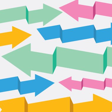 Beyaz Arkaplan Vektör İllüstrasyonunda Soyut Renkli Ok.