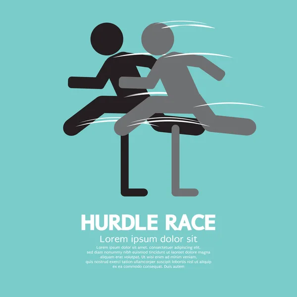 Hurdle Race Icon Black Symbol Vector Illustration — Stock Vector