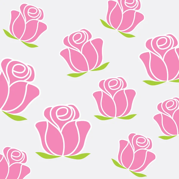 Flache Rose Design Muster Hintergrund Vektor Illustration — Stockvektor