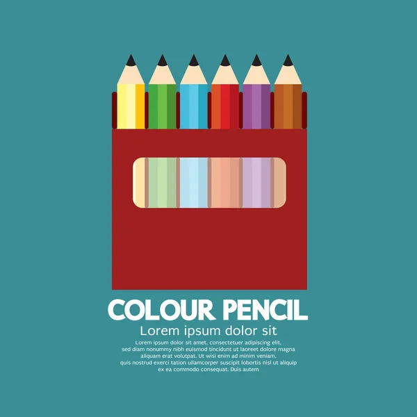 Crayons Couleur Dans Boîte Illustration Vectorielle Icône Symbole — Image vectorielle