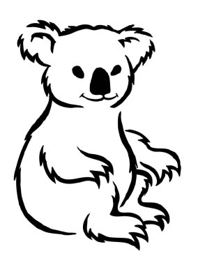Koala beyaz arka planda siyah siluet