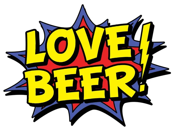 Love Beer Burst Vector Illustration — Stock Vector