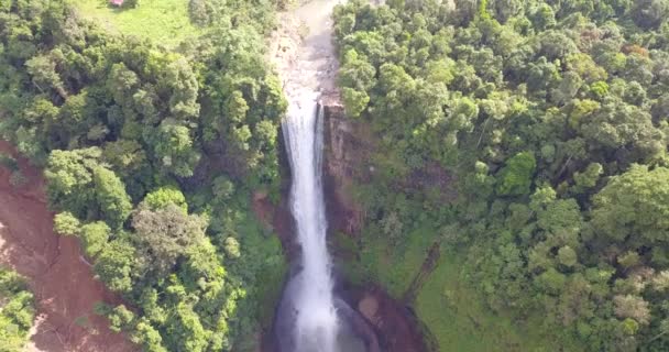 Tat Khot Waterval Een Van Watervallen Van Zuid Laos — Stockvideo