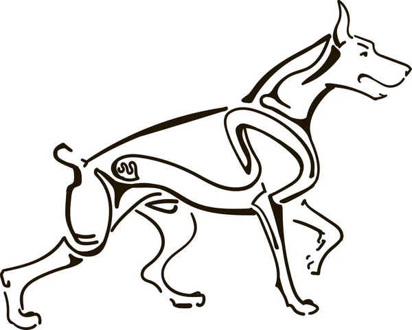 Illustration Doberman Pinscher Hund — Stock vektor