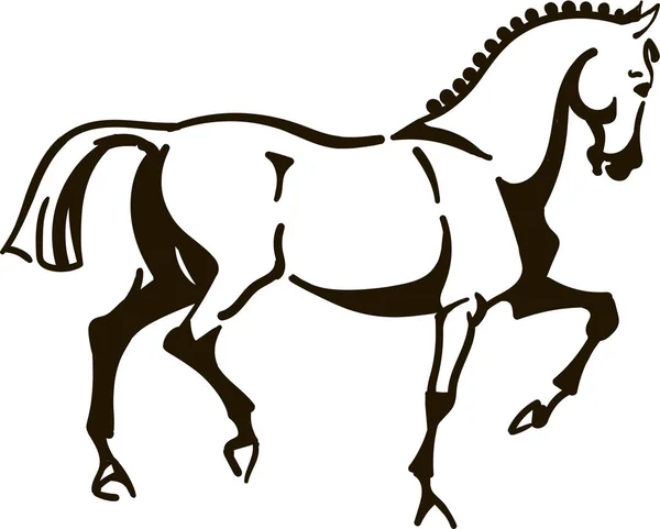 Silhueta Cavalo Trote — Vetor de Stock