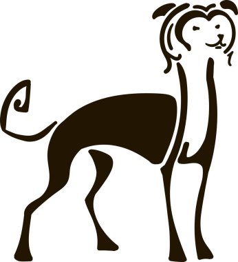 Çince Tepeli köpek vektör çizim