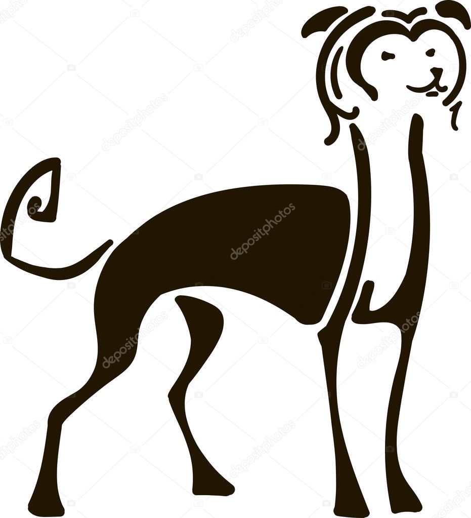 Chinese Crested Dog vector illustration