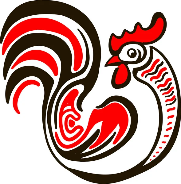 Gallo Rojo Vector Ilustración — Vector de stock