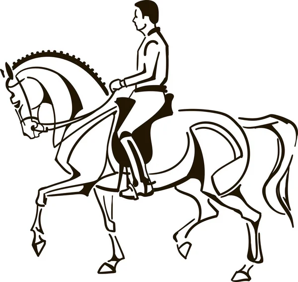 Εικονογράφηση Φορέα Αναβάτης Εκπαίδευσης Αλόγου Περιστροφές — Διανυσματικό Αρχείο