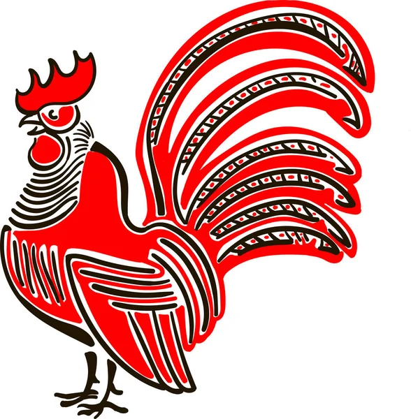 Gallo Rosso Vettoriale Illustrazione — Vettoriale Stock