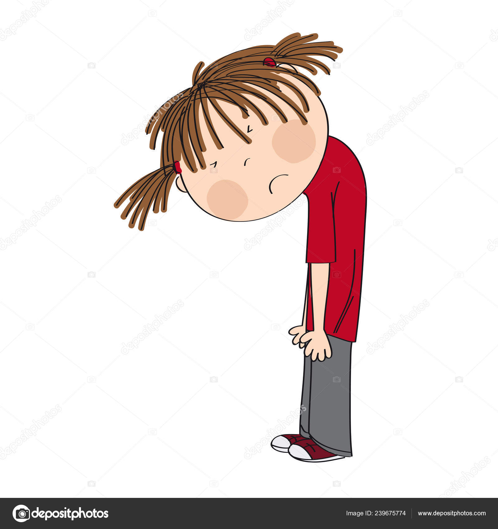 Very Sad Depressed Little Girl Standing Her Back Bent Looking Stock Vector Image by ©hancik #239675774 Very Sad Depressed Little Girl Standing Her Back Bent Looking Stock Vector Image by ©hancik #239675774
