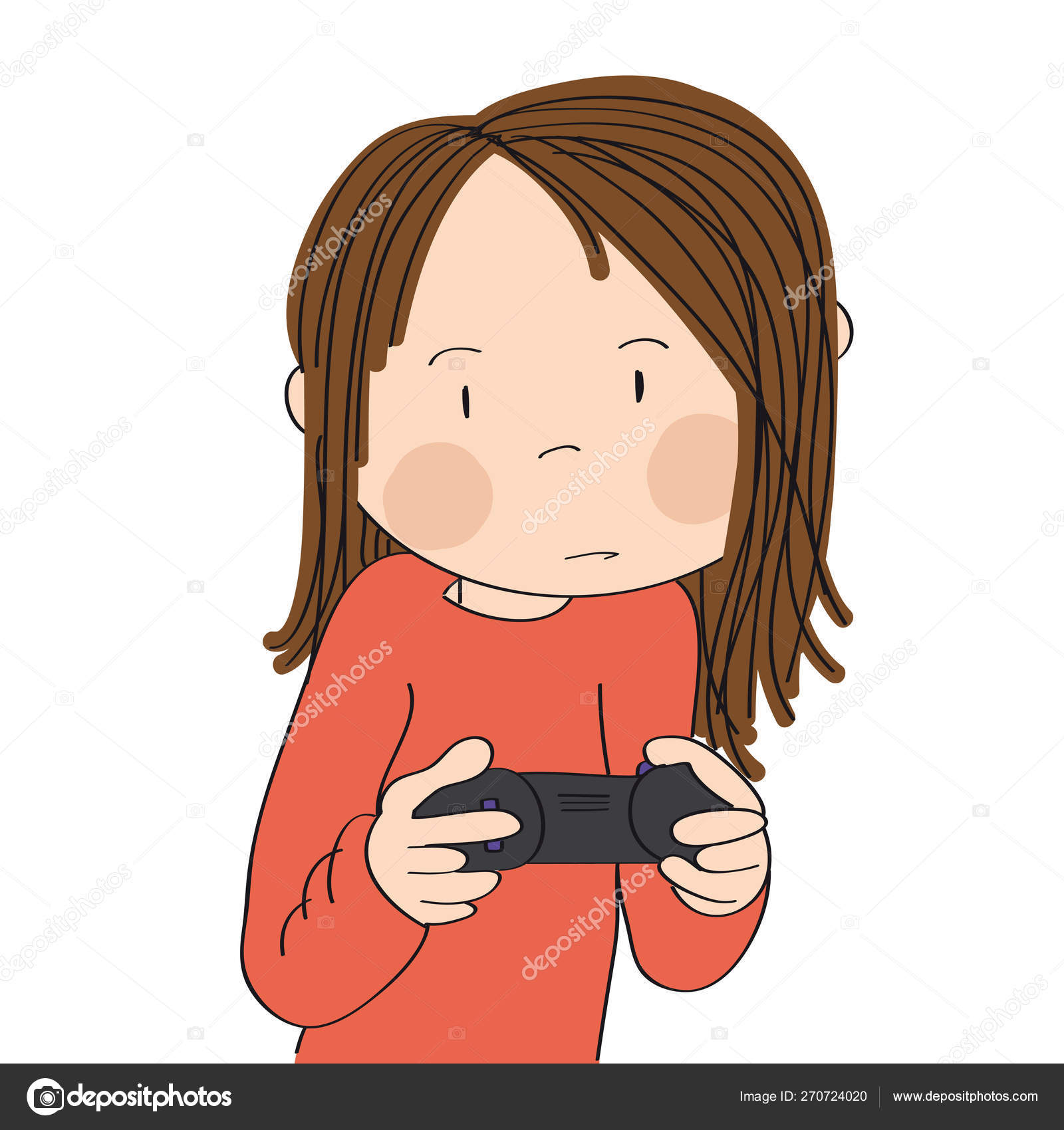 Fundo Laranja Dos Desenhos Animados Do Console De Jogos, Consola