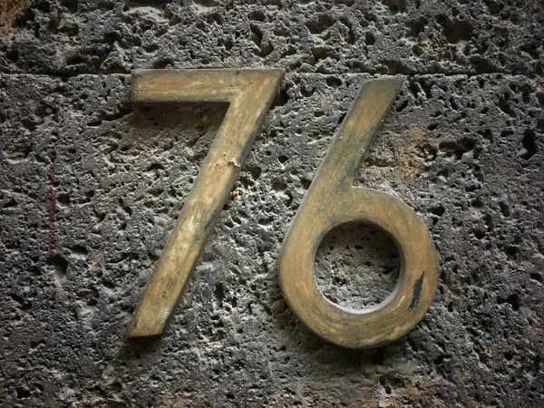 Vintage Grunge Square Metal Rusty Plate Number Street Address Number — Stock Photo, Image