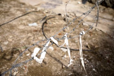 Kahverengi arka planda dikenli tel