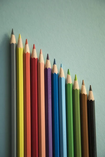 Color pencils form abstract lines pattern