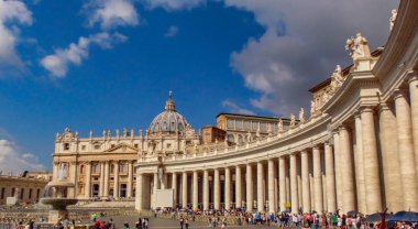 Vatican - Rome, Italy September 2018. Front View of saint Peter Basilica.  clipart