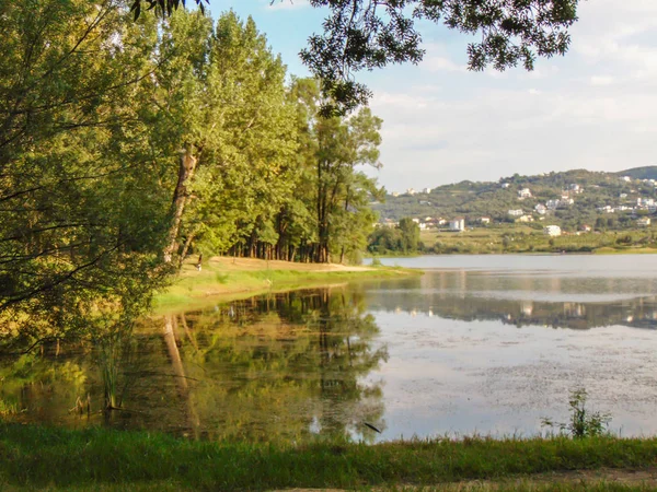 Lago Artificial Tirana Localizado Grande Parque Tirana Situado Parte Sul — Fotografia de Stock