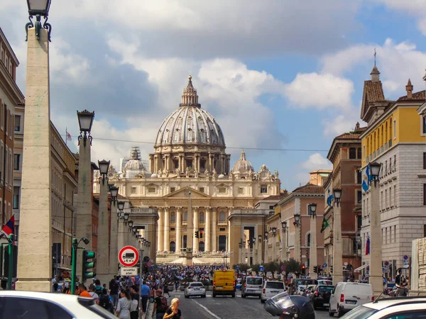 Vaticano Roma Itália Setembro 2018 Vista Frontal Basílica São Pedro — Fotografia de Stock