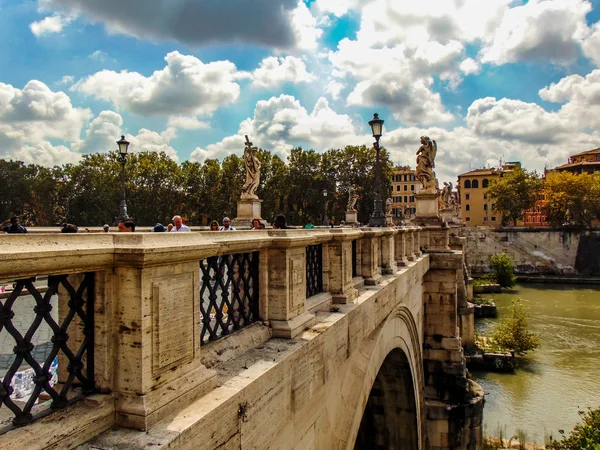 Rome Olaszország Sept 2018 Sant Angelo Híd Római Híd Rómában — Stock Fotó