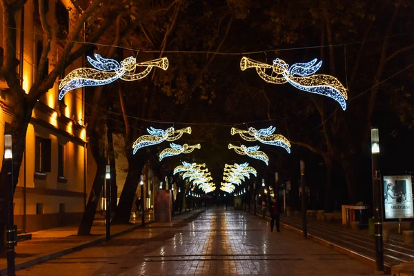 November 2018 Tirana Albanië Stad Vakantie Decoraties Voor Christams Nieuwjaar — Stockfoto