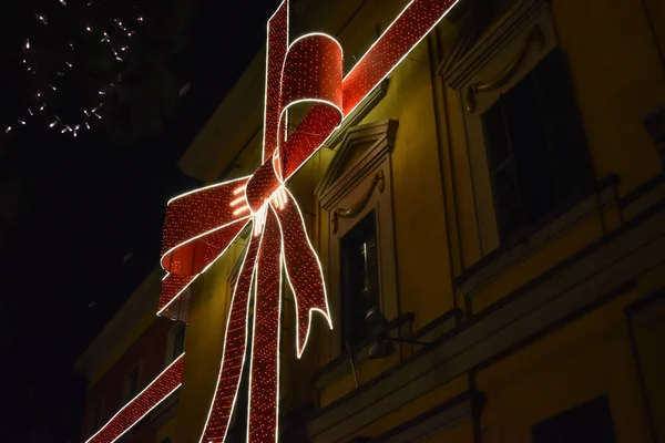 Holiday Decorations Tirana Albania Government Buildings — Stock Photo, Image