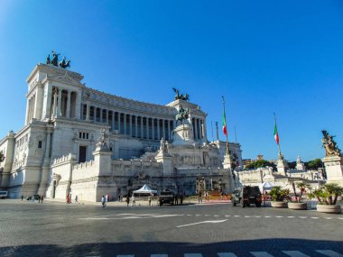 Rome, İtalya - Eylül 2018: Vittorio Emanuele II Anıtı, olarak da bilinen vatanın sunak Victor Emmanuel II, Birleşik İtalya'nın ilk kralı onuruna inşa bir anıtıdır. 